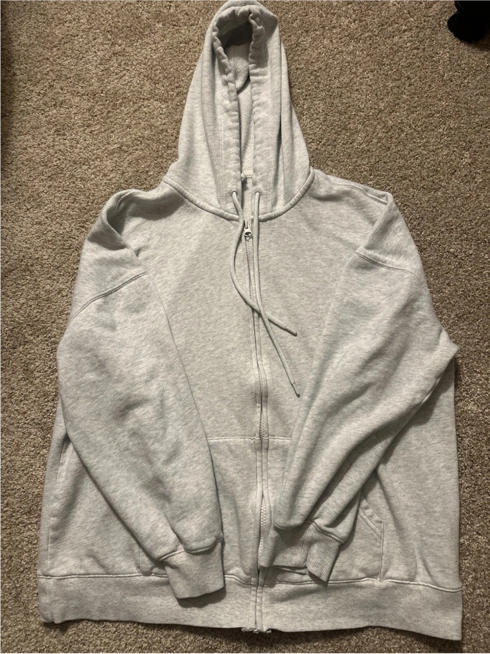 Old Navy Heather Gray  Zip Up Hoodie with Drawstring